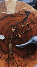 Load image into Gallery viewer, Indian Agate Cresent Moon Set - Brass
