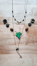 Load image into Gallery viewer, Tigers Eye + Gold Sheen Obsidian Crescent Moon Set *made to order*