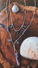 Load image into Gallery viewer, Amethyst Triple Moon Set - Antique Silver
