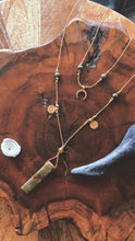 Load image into Gallery viewer, Indian Agate Cresent Moon Set - Brass
