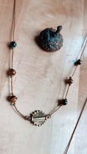 Load image into Gallery viewer, Tigers Eye + Gold Sheen Obsidian Crescent Moon Set *made to order*
